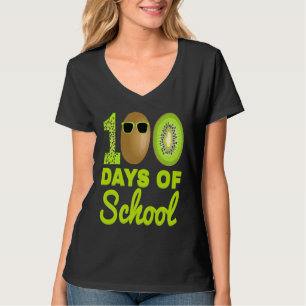 T-shirt 100 jours d'école Kiwi Nourriture drôle Amoureux d