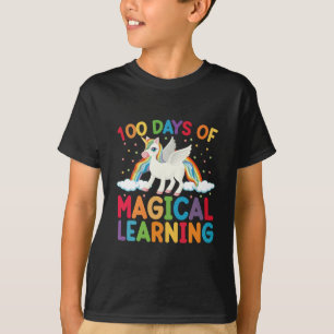 T-shirt 100 jours d'école licorne magique pour filles 