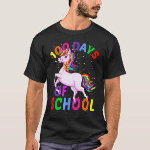 T-shirt 100 Jours d'École Licorne Mignonne pour Filles Fiè