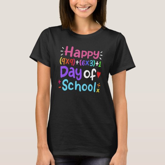 T-shirt 100 Jours D'école Math Enseignant Élève (Devant)