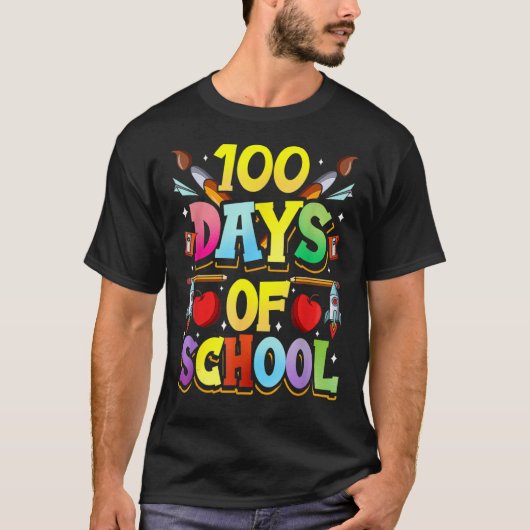 T-shirt 100 Jours D'École Mignonne Équipe Dents Doux (Devant)