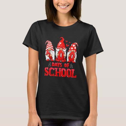 T-shirt 100 Jours D'École Mignons Gnomes Virtual Learning  (Devant)