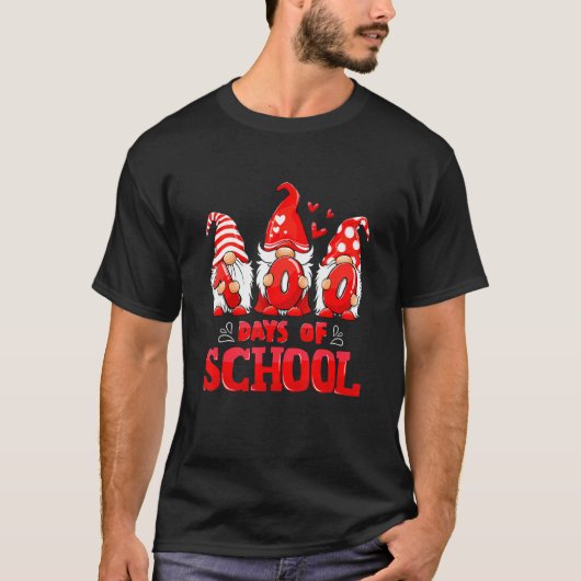 T-shirt 100 Jours D'École Mignons Gnomes Virtual Learning  (Devant)