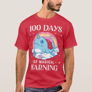 T-shirt 100 Jours d'école Narwhal Unicorn Girls 100e Jour