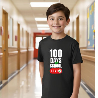 T-shirt 100 jours d'école : niveau 100 déverrouillé