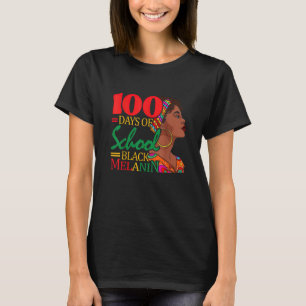 T-shirt 100 Jours d'école Noir Melanin écolière fille