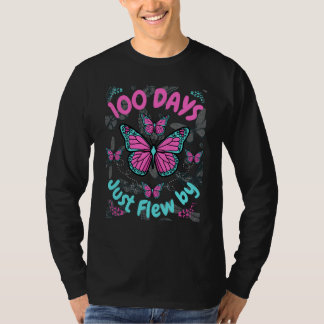 T-shirt 100 jours d'école papillons filles 100 jours juste