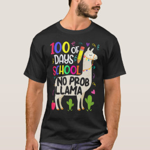 T-shirt 100 Jours D'école Pas De Prob-llama Lama Enseignan