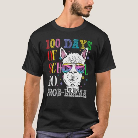 T-shirt 100 Jours D'école Pas De Problama 100ème Jour D'éc (Devant)