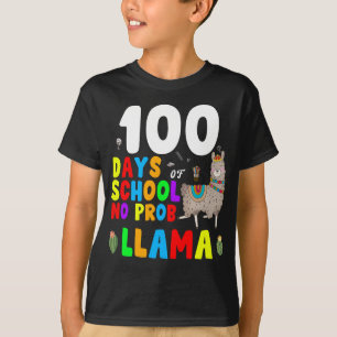 T-shirt 100 jours d'école pas de problème lama drôle llama