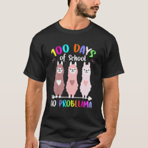 T-shirt 100 jours d'école Pas de problème Lama Enseignants