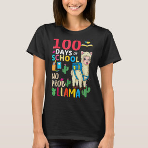 T-shirt 100 Jours D'École Pas De Problème Llama 6E Année T