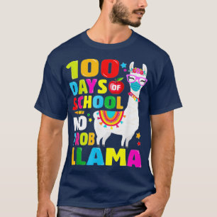 T-shirt 100 jours d'école Pas de problème Llama FaceMask