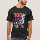 T-shirt 100 Jours D'École Pas De Problème Llama Joyeux 100 (Devant)