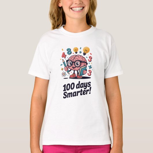 T-shirt 100 Jours D'école Plus Intelligent Plus Intelligen (Devant)