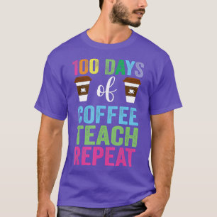 T-shirt 100 Jours D'École Pour Enseignant Café Hommes Femm