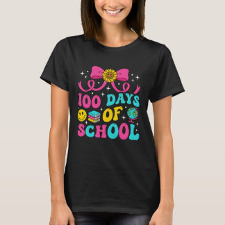 T-shirt 100 jours d'école Professeur Coquette Nœud Filles