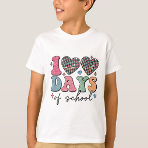 T-shirt 100 Jours D'École Rétro Coeurs Disco 100E Jour De
