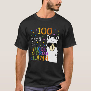 T-shirt 100 jours d'école sans problème lama Llama Enseign