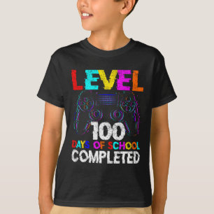 T-shirt 100 Jours D'École Terminé Gamer Garçon Niveau 100