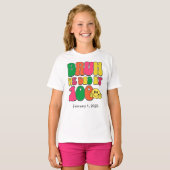 T-shirt 100 Jours D'École Texte Coloré Personnalisé (Devant entier)