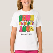 T-shirt 100 Jours D'École Texte Coloré Personnalisé (Devant)