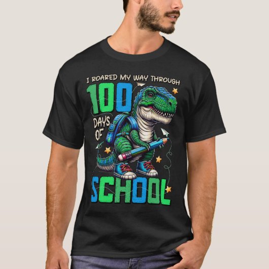 T-shirt 100 Jours D'École Trex 100 Jours Plus Smarter 100E (Devant)