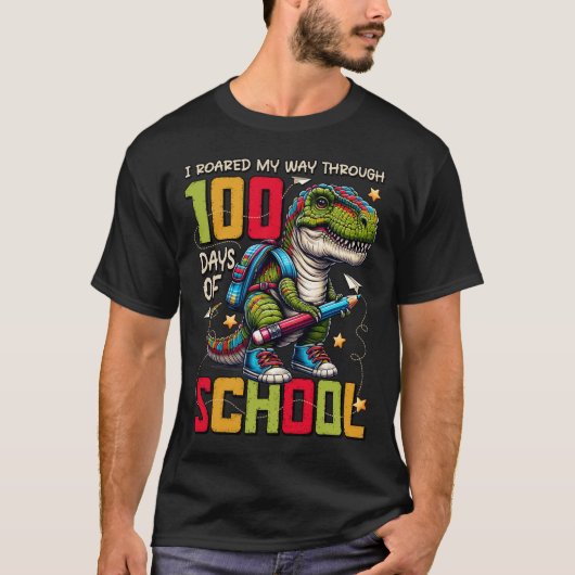 T-shirt 100 Jours D'École Trex 100 Jours Plus Smarter 100E (Devant)