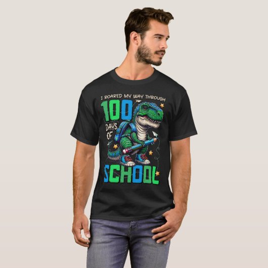 T-shirt 100 Jours D'École Trex 100 Jours Plus Smarter 100E (Devant entier)