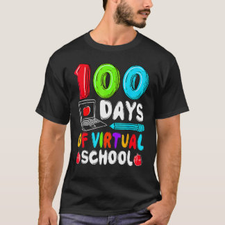 T-shirt 100 Jours D'École Virtuelle Drôle 100E Jour De Sch