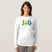 T-shirt 100 jours d'enseignant coloré de l'école (Devant entier)