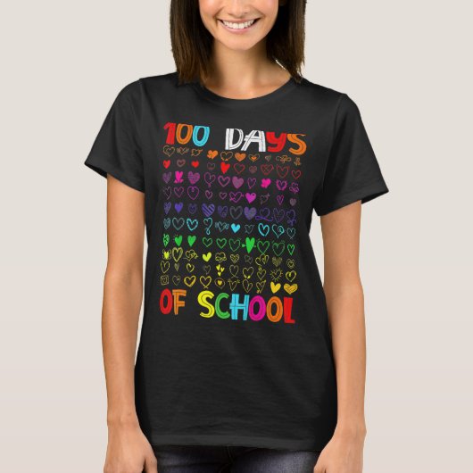 T-shirt 100 Jours D'Enseignant Enfants Étudiant Garçon Fil (Devant)