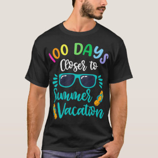 T-shirt 100 Jours D'Enseignant Enfants Vacances Été