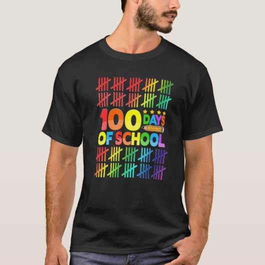 T-shirt 100 Jours D'Enseignant Les Enfants Joyeux 100E Jou (Devant)