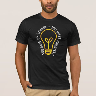 T-shirt 100 Jours D'Enseignants Scolaires Idée D'Ampoule E