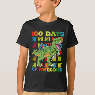 T-shirt 100 Jours D'Étonnant T Rex Dinosaur 100ème École