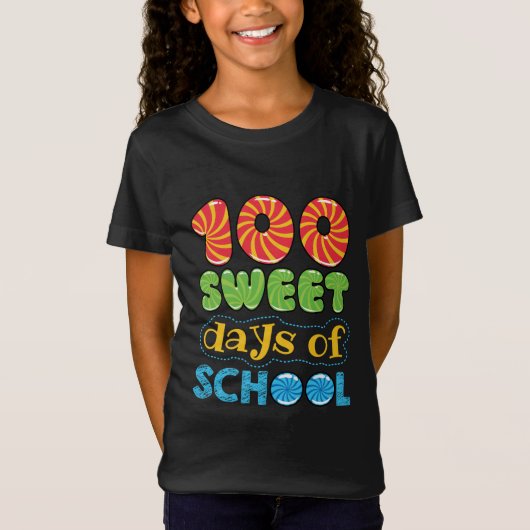 T-Shirt 100 jours doux de l'école Candy Lover étudiant (Devant)