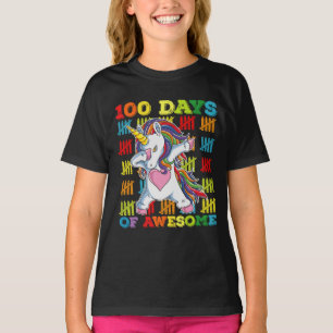 T-shirt 100 Jours D'Une Impressionnante Unicorne 100ème Jo