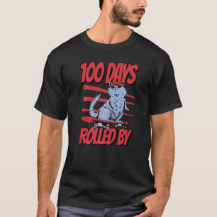 T-shirt 100 Jours Ecoulés Pour un Chat Cool avec Skateboar