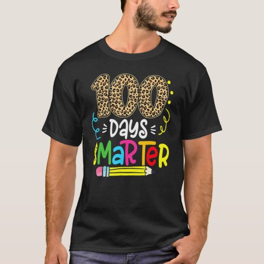 T-shirt 100 Jours Enseignant Léopard Smarter 100ème Jour D (Devant)