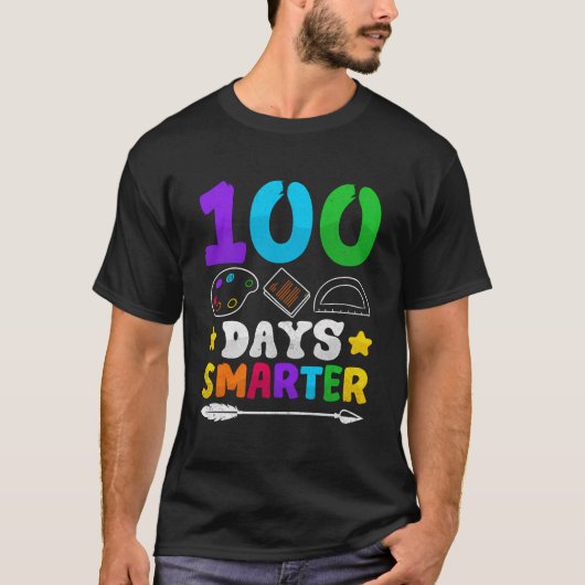 T-shirt 100 Jours Enseignant Smarter 100E Jour D'École (Devant)