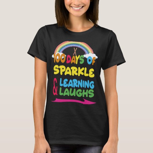 T-shirt 100 Jours Os Sparkle Learning & Laughs 2023 (Devant)