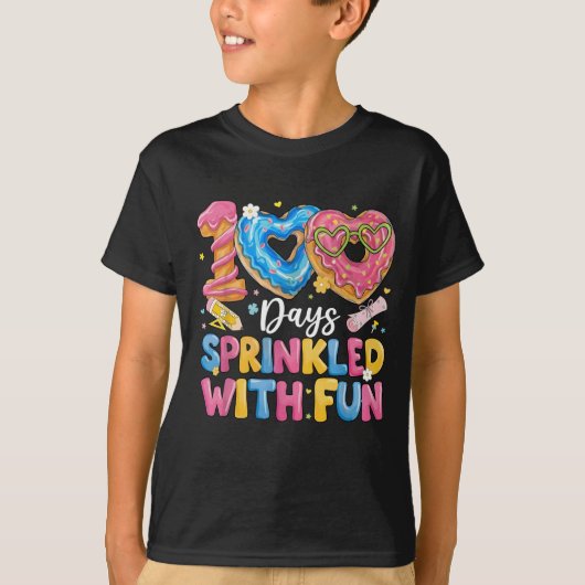 T-shirt 100 jours parsemés de plaisir Donut mignon (Devant)