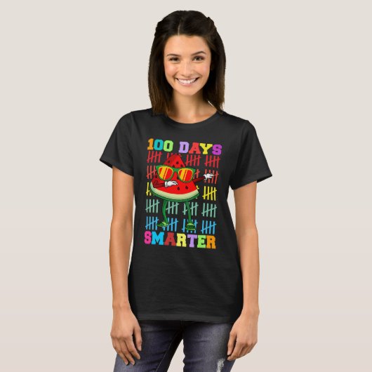 T-shirt 100 Jours pastèque plus intelligente Enseignant En (Devant entier)