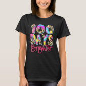 T-shirt 100 Jours Plus Brighter Enseignant Tie Dye Leopard (Devant)