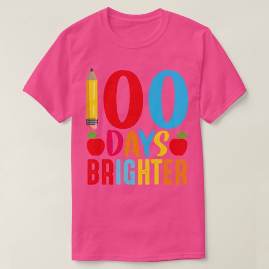 T-shirt 100 Jours Plus Brighter Joyeux 100ème Jour De Prek (Design devant)