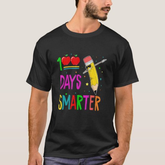T-shirt 100 jours plus intelligent Crayons Dabbing 100e (Devant)