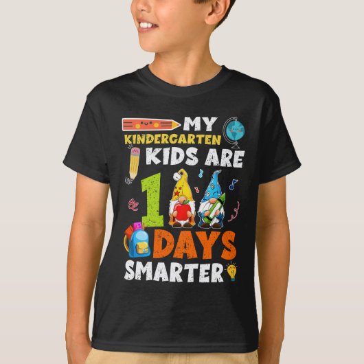 T-shirt 100 Jours Plus Intelligents Mes Enfants En Chaussu (Devant)