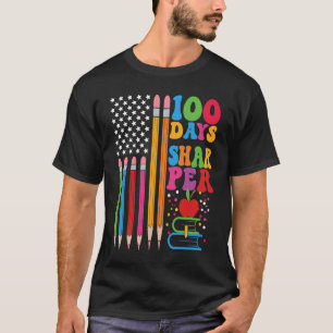 T-shirt 100 Jours Plus Vif Drapeau Enseignant Joyeux 100èm