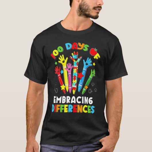 T-shirt 100 jours pour embrasser les différences Autisme 1 (Devant)